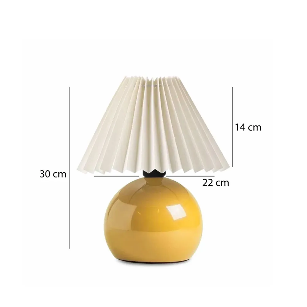GLOBOSTAR® LISBON 204-0155 Μοντέρνο Επιτραπέζιο Φωτιστικό Πορτατίφ με Ντουί 1 x E27 AC 220-240V IP20 - Κίτρινο & Μπεζ - Μ24 x Π24 x Υ28cm