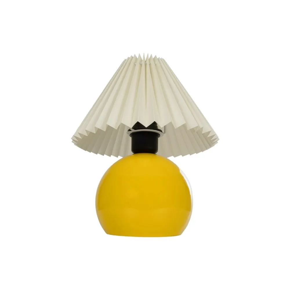 GLOBOSTAR® LISBON 204-0155 Μοντέρνο Επιτραπέζιο Φωτιστικό Πορτατίφ με Ντουί 1 x E27 AC 220-240V IP20 - Κίτρινο & Μπεζ - Μ24 x Π24 x Υ28cm