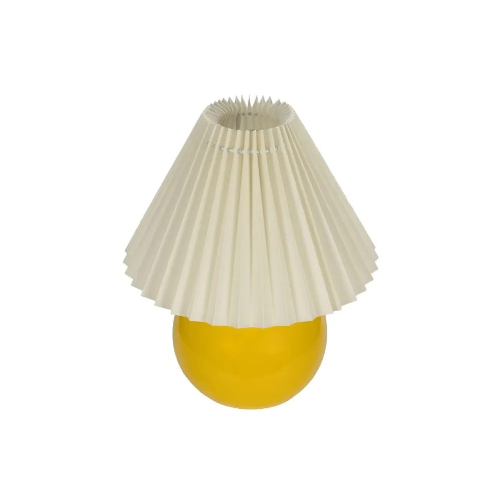 GLOBOSTAR® LISBON 204-0155 Μοντέρνο Επιτραπέζιο Φωτιστικό Πορτατίφ με Ντουί 1 x E27 AC 220-240V IP20 - Κίτρινο & Μπεζ - Μ24 x Π24 x Υ28cm