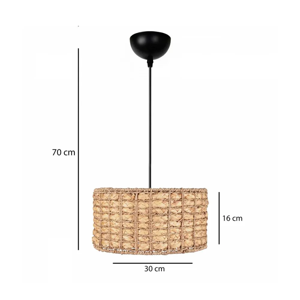 GLOBOSTAR® POMEGRANDE 204-0157 Boho Κρεμαστό Φωτιστικό Οροφής με Ντουί 1 x E27 AC 220-240V IP20 - Μπεζ - Μ31 x Π31 x Υ18cm