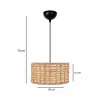GLOBOSTAR® POMEGRANDE 204-0157 Boho Κρεμαστό Φωτιστικό Οροφής με Ντουί 1 x E27 AC 220-240V IP20 - Μπεζ - Μ31 x Π31 x Υ18cm