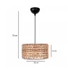 GLOBOSTAR® POMEGRANDE 204-0158 Boho Κρεμαστό Φωτιστικό Οροφής με Ντουί 1 x E27 AC 220-240V IP20 - Μπεζ & Καφέ - Μ30 x Π30 x Υ18cm
