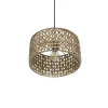 GLOBOSTAR® POMEGRANDE 204-0158 Boho Κρεμαστό Φωτιστικό Οροφής με Ντουί 1 x E27 AC 220-240V IP20 - Μπεζ & Καφέ - Μ30 x Π30 x Υ18cm