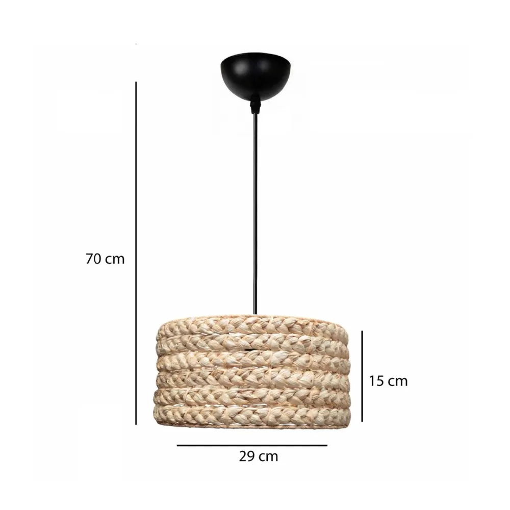 GLOBOSTAR® POMEGRANDE 204-0161 Boho Κρεμαστό Φωτιστικό Οροφής με Ντουί 1 x E27 AC 220-240V IP20 - Μπεζ - Μ32 x Π32 x Υ19cm