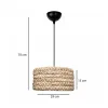 GLOBOSTAR® POMEGRANDE 204-0161 Boho Κρεμαστό Φωτιστικό Οροφής με Ντουί 1 x E27 AC 220-240V IP20 - Μπεζ - Μ32 x Π32 x Υ19cm