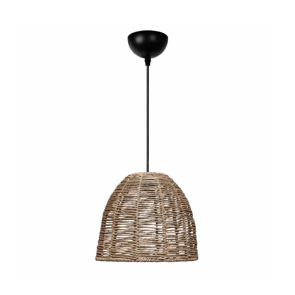 GLOBOSTAR® MEKA 204-0162 Boho Κρεμαστό Φωτιστικό Οροφής με Ντουί 1 x E27 AC 220-240V IP20 - Καφε - Μ30 x Π30 x Υ28cm