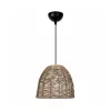 GLOBOSTAR® MEKA 204-0162 Boho Κρεμαστό Φωτιστικό Οροφής με Ντουί 1 x E27 AC 220-240V IP20 - Καφε - Μ30 x Π30 x Υ28cm