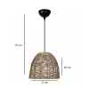 GLOBOSTAR® MEKA 204-0162 Boho Κρεμαστό Φωτιστικό Οροφής με Ντουί 1 x E27 AC 220-240V IP20 - Καφε - Μ30 x Π30 x Υ28cm