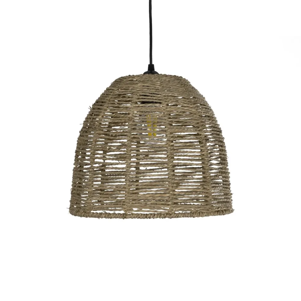 GLOBOSTAR® MEKA 204-0162 Boho Κρεμαστό Φωτιστικό Οροφής με Ντουί 1 x E27 AC 220-240V IP20 - Καφε - Μ30 x Π30 x Υ28cm