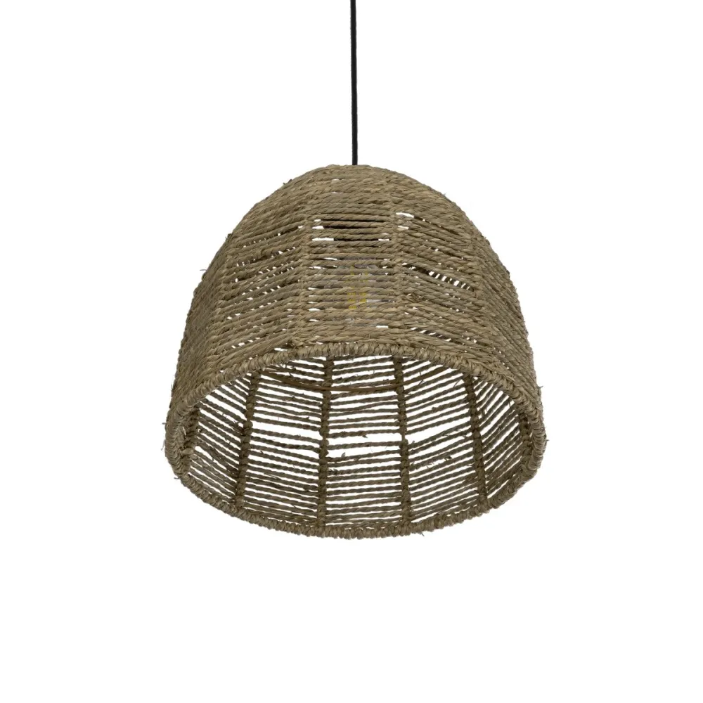 GLOBOSTAR® MEKA 204-0162 Boho Κρεμαστό Φωτιστικό Οροφής με Ντουί 1 x E27 AC 220-240V IP20 - Καφε - Μ30 x Π30 x Υ28cm