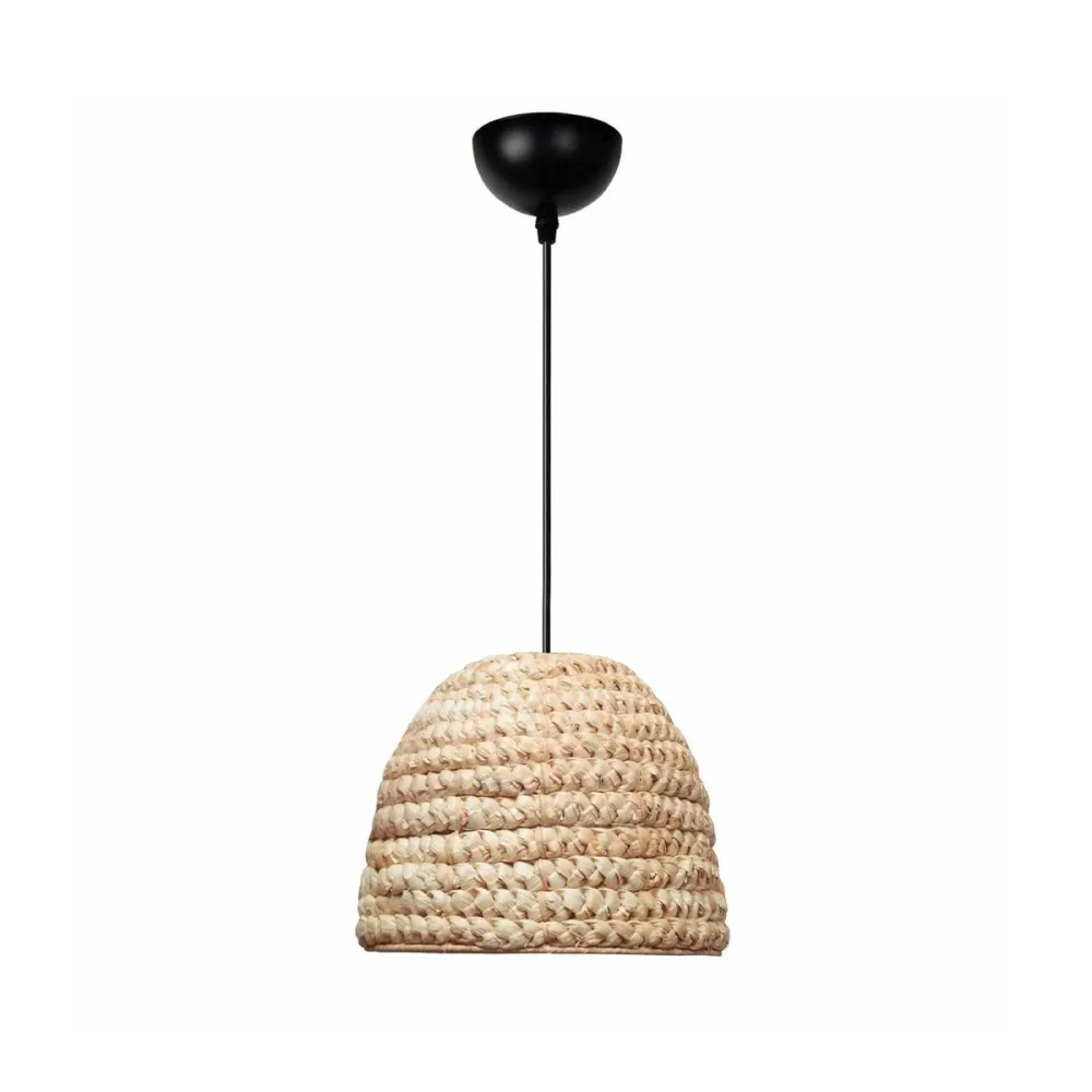 GLOBOSTAR® MEKA 204-0163 Boho Κρεμαστό Φωτιστικό Οροφής με Ντουί 1 x E27 AC 220-240V IP20 - Μπεζ - Μ30 x Π30 x Υ25cm