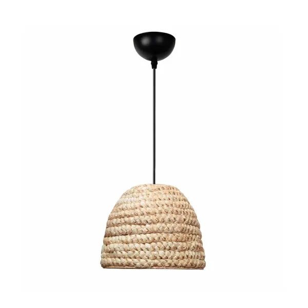 GLOBOSTAR® MEKA 204-0163 Boho Κρεμαστό Φωτιστικό Οροφής με Ντουί 1 x E27 AC 220-240V IP20 - Μπεζ - Μ30 x Π30 x Υ25cm