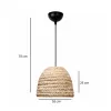 GLOBOSTAR® MEKA 204-0163 Boho Κρεμαστό Φωτιστικό Οροφής με Ντουί 1 x E27 AC 220-240V IP20 - Μπεζ - Μ30 x Π30 x Υ25cm
