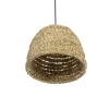 GLOBOSTAR® MEKA 204-0163 Boho Κρεμαστό Φωτιστικό Οροφής με Ντουί 1 x E27 AC 220-240V IP20 - Μπεζ - Μ30 x Π30 x Υ25cm