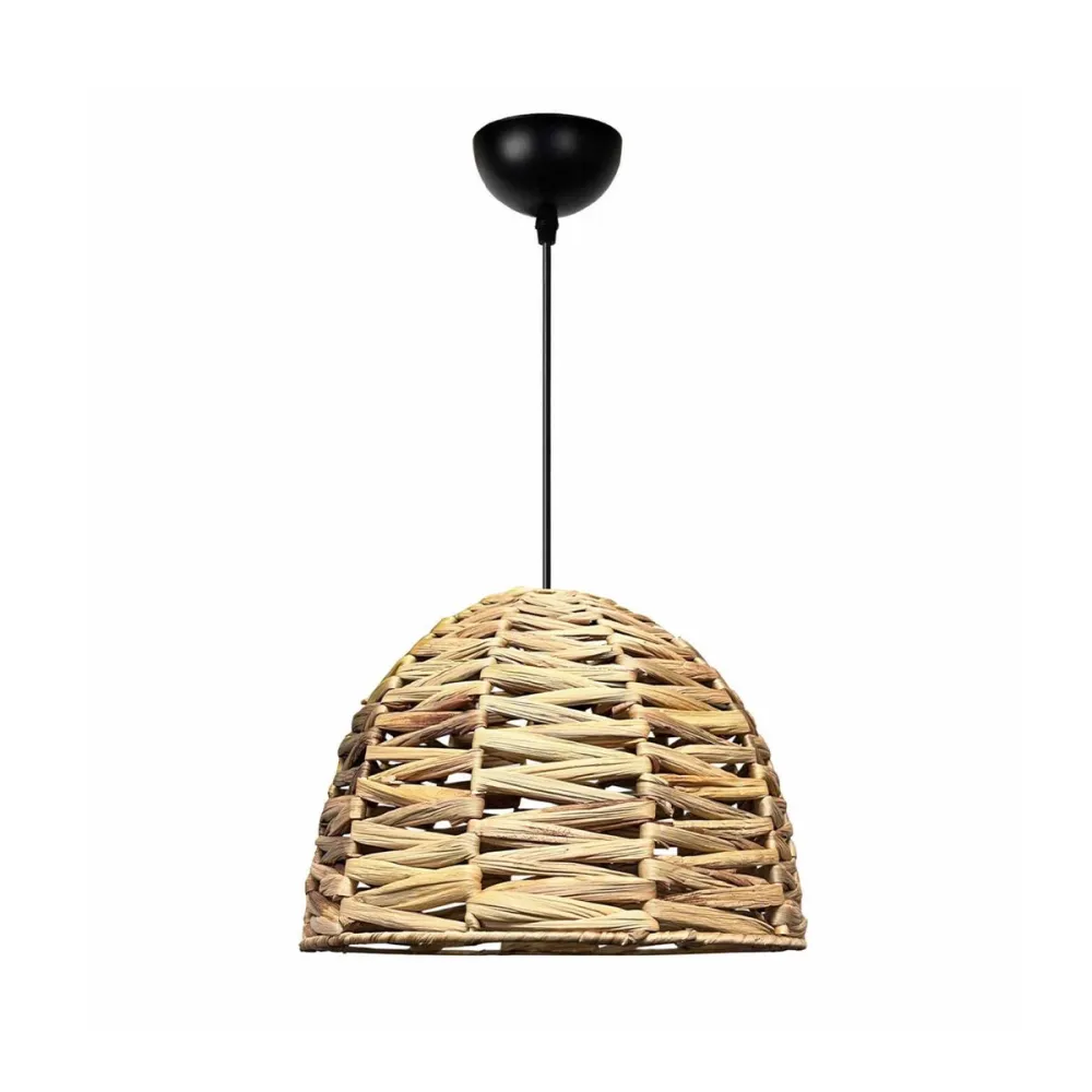 GLOBOSTAR® MEKA 204-0165 Boho Κρεμαστό Φωτιστικό Οροφής με Ντουί 1 x E27 AC 220-240V IP20 - Μπεζ - Μ30 x Π30 x Υ28cm