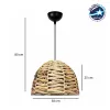 GLOBOSTAR® MEKA 204-0165 Boho Κρεμαστό Φωτιστικό Οροφής με Ντουί 1 x E27 AC 220-240V IP20 - Μπεζ - Μ30 x Π30 x Υ28cm