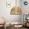 GLOBOSTAR® MEKA 204-0165 Boho Κρεμαστό Φωτιστικό Οροφής με Ντουί 1 x E27 AC 220-240V IP20 - Μπεζ - Μ30 x Π30 x Υ28cm