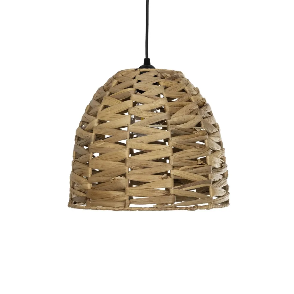 GLOBOSTAR® MEKA 204-0165 Boho Κρεμαστό Φωτιστικό Οροφής με Ντουί 1 x E27 AC 220-240V IP20 - Μπεζ - Μ30 x Π30 x Υ28cm