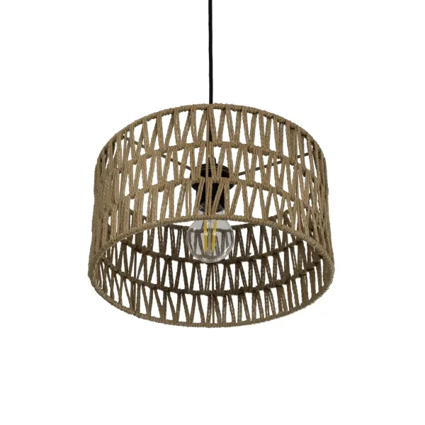 GLOBOSTAR® POMEGRANDE 204-0166 Boho Κρεμαστό Φωτιστικό Οροφής με Ντουί 1 x E27 AC 220-240V IP20 - Μπεζ - Μ30 x Π30 x Υ18cm