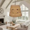 GLOBOSTAR® PANIER 204-0170 Boho Κρεμαστό Φωτιστικό Οροφής με Ντουί 1 x E27 AC 220-240V IP20 - Μπεζ - Μ32 x Π32 x Υ30cm