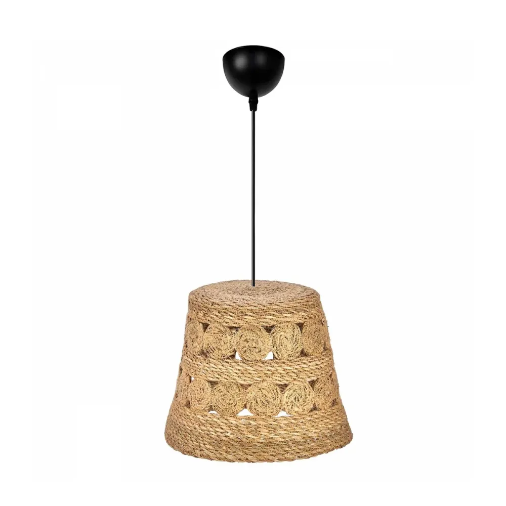 GLOBOSTAR® PANIER 204-0171 Boho Κρεμαστό Φωτιστικό Οροφής με Ντουί 1 x E27 AC 220-240V IP20 - Μπεζ - Μ32 x Π32 x Υ30cm