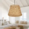GLOBOSTAR® PANIER 204-0171 Boho Κρεμαστό Φωτιστικό Οροφής με Ντουί 1 x E27 AC 220-240V IP20 - Μπεζ - Μ32 x Π32 x Υ30cm