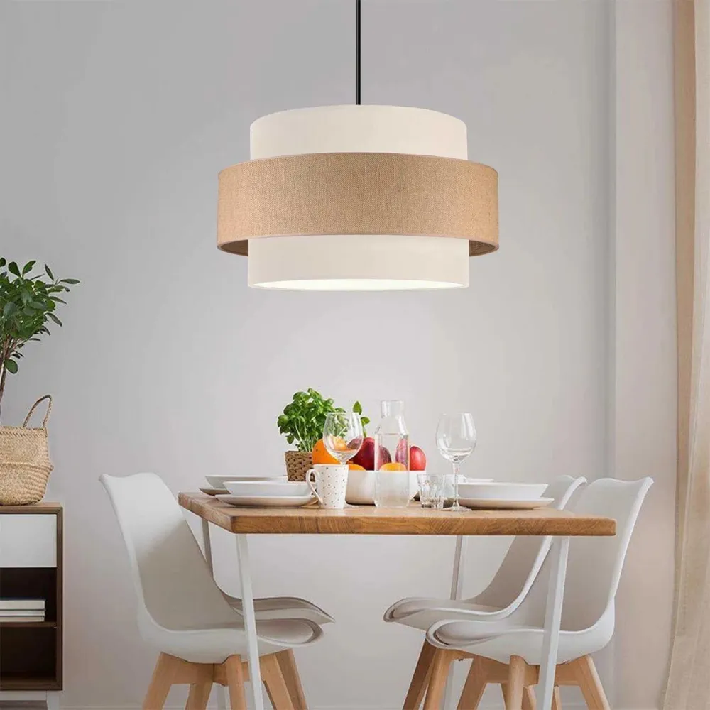 GLOBOSTAR® SOHO 204-0172 Μοντέρνο Κρεμαστό Φωτιστικό Οροφής με Ντουί 1 x E27 AC 220-240V IP20 - Καφέ & Μπεζ - Μ30 x Π30 x Υ20cm