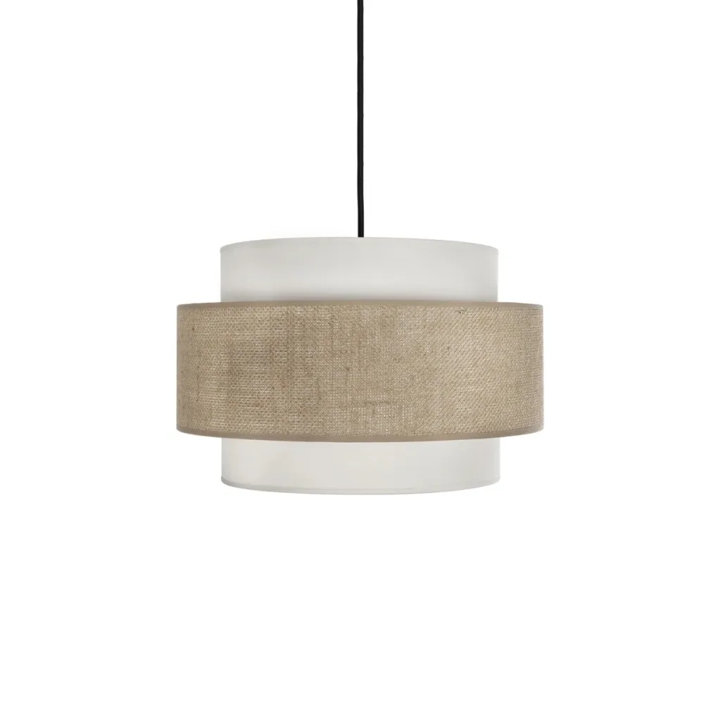 GLOBOSTAR® SOHO 204-0172 Μοντέρνο Κρεμαστό Φωτιστικό Οροφής με Ντουί 1 x E27 AC 220-240V IP20 - Καφέ & Μπεζ - Μ30 x Π30 x Υ20cm