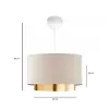 GLOBOSTAR® BASIL 204-0173 Μοντέρνο Κρεμαστό Φωτιστικό Οροφής με Ντουί 1 x E27 AC 220-240V IP20 - Μπεζ & Χρυσό - Μ30 x Π30 x Υ20cm