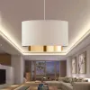 GLOBOSTAR® BASIL 204-0173 Μοντέρνο Κρεμαστό Φωτιστικό Οροφής με Ντουί 1 x E27 AC 220-240V IP20 - Μπεζ & Χρυσό - Μ30 x Π30 x Υ20cm