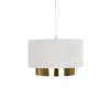 GLOBOSTAR® BASIL 204-0173 Μοντέρνο Κρεμαστό Φωτιστικό Οροφής με Ντουί 1 x E27 AC 220-240V IP20 - Μπεζ & Χρυσό - Μ30 x Π30 x Υ20cm