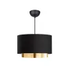 GLOBOSTAR® BASIL 204-0174 Μοντέρνο Κρεμαστό Φωτιστικό Οροφής με Ντουί 1 x E27 AC 220-240V IP20 - Μαύρο & Χρυσό - Μ30 x Π30 x Υ20cm