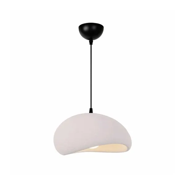 GLOBOSTAR® STONE 204-0176 Μοντέρνο Κρεμαστό Φωτιστικό Οροφής με Ντουί 1 x E27 AC 220-240V IP20 - Λευκό - Μ31.5 x Π35 x Υ26cm