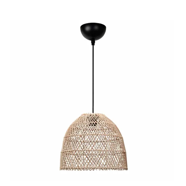 GLOBOSTAR® CESTINO 204-0178 Boho Κρεμαστό Φωτιστικό Οροφής Μονόφωτο 1 x E27 AC 220-240V IP20 Μπεζ - Μ30 x Π30 x Υ25cm