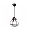 GLOBOSTAR® BUR 204-0180 Μοντέρνο Κρεμαστό Φωτιστικό Οροφής Μονόφωτο 1 x E27 AC 220-240V IP20 Μαύρο - Μ16 x Π16 x Υ19cm