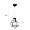 GLOBOSTAR® BUR 204-0180 Μοντέρνο Κρεμαστό Φωτιστικό Οροφής Μονόφωτο 1 x E27 AC 220-240V IP20 Μαύρο - Μ16 x Π16 x Υ19cm