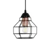 GLOBOSTAR® BUR 204-0180 Μοντέρνο Κρεμαστό Φωτιστικό Οροφής Μονόφωτο 1 x E27 AC 220-240V IP20 Μαύρο - Μ16 x Π16 x Υ19cm