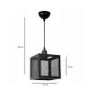 GLOBOSTAR® JAULA 204-0181 Μοντέρνο Κρεμαστό Φωτιστικό Οροφής Μονόφωτο 1 x E27 AC 220-240V IP20 Μαύρο - Μ16 x Π16 x Υ16cm