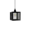 GLOBOSTAR® JAULA 204-0181 Μοντέρνο Κρεμαστό Φωτιστικό Οροφής Μονόφωτο 1 x E27 AC 220-240V IP20 Μαύρο - Μ16 x Π16 x Υ16cm