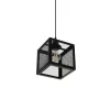 GLOBOSTAR® JAULA 204-0181 Μοντέρνο Κρεμαστό Φωτιστικό Οροφής Μονόφωτο 1 x E27 AC 220-240V IP20 Μαύρο - Μ16 x Π16 x Υ16cm