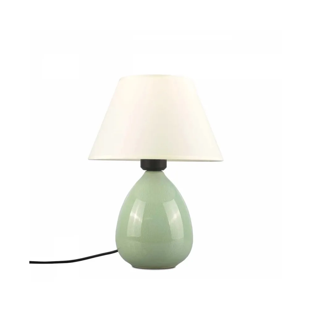 GLOBOSTAR® CESTA 204-0182 Μοντέρνο Επιτραπέζιο Φωτιστικό Πορτατίφ με Ντουί 1 x E27 AC 220-240V IP20 - Λαδί & Μπεζ - Μ22 x Π22 x Υ30cm