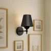 GLOBOSTAR® ELEGANTE 204-0185 Μοντέρνο Φωτιστικό Τοίχου - Απλίκα με Ντουί 1 x E27 AC 220-240V IP20 - Μαύρο - Μ14 x Π22 x Υ24cm