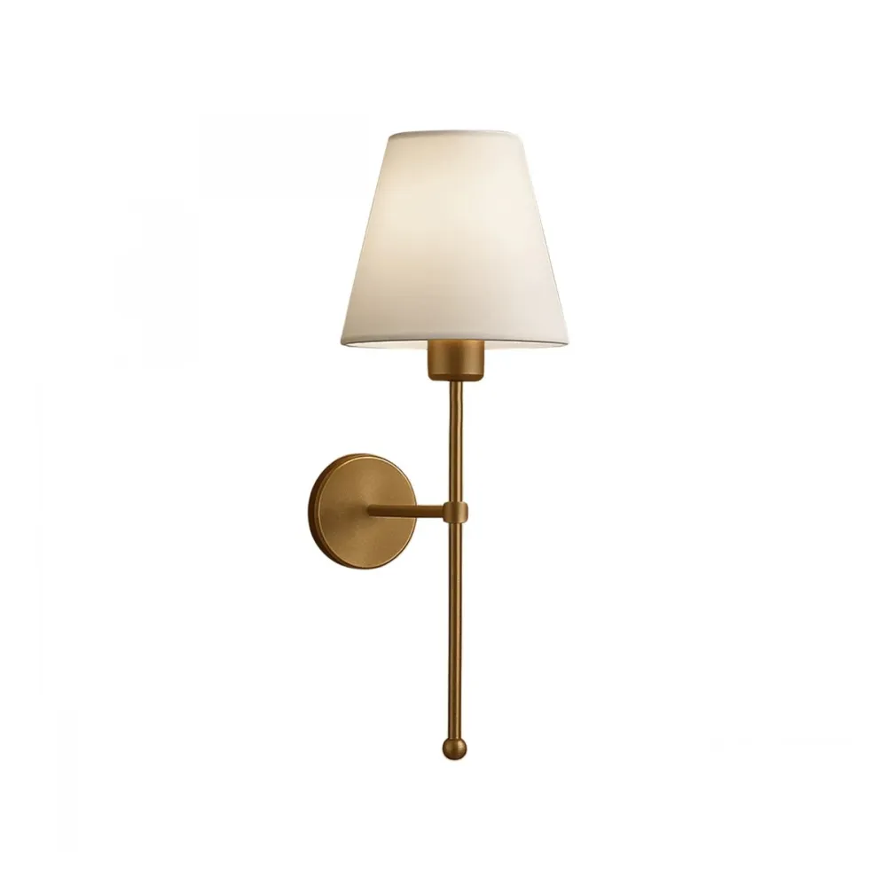 GLOBOSTAR® LING 204-0189 Μοντέρνο Φωτιστικό Τοίχου - Απλίκα με Ντουί 1 x E27 AC 220-240V IP20 - Χρυσό & Μπεζ - Μ14 x Π21 x Υ54cm