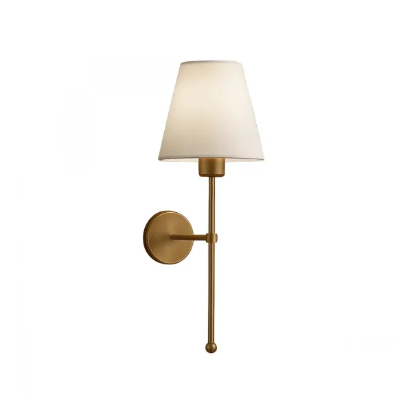 GLOBOSTAR® LING 204-0189 Μοντέρνο Φωτιστικό Τοίχου - Απλίκα με Ντουί 1 x E27 AC 220-240V IP20 - Χρυσό & Μπεζ - Μ14 x Π21 x Υ54cm