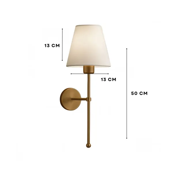GLOBOSTAR® LING 204-0189 Μοντέρνο Φωτιστικό Τοίχου - Απλίκα με Ντουί 1 x E27 AC 220-240V IP20 - Χρυσό & Μπεζ - Μ14 x Π21 x Υ54cm