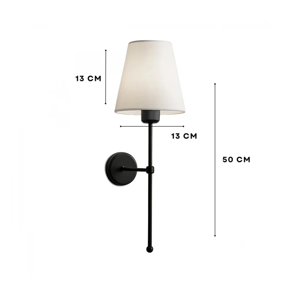 GLOBOSTAR® LING 204-0190 Μοντέρνο Φωτιστικό Τοίχου - Απλίκα με Ντουί 1 x E27 AC 220-240V IP20 - Μαύρο & Μπεζ - Μ14 x Π21 x Υ54cm