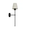 GLOBOSTAR® LING 204-0190 Μοντέρνο Φωτιστικό Τοίχου - Απλίκα με Ντουί 1 x E27 AC 220-240V IP20 - Μαύρο & Μπεζ - Μ14 x Π21 x Υ54cm