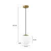 GLOBOSTAR® GLOBIDIO 204-0195 Μοντέρνο Κρεμαστό Φωτιστικό Οροφής με Ντουί 1 x E27 AC 220-240V IP20 - Χρύσο & Λευκό - Μ15 x Π15 x Υ15cm