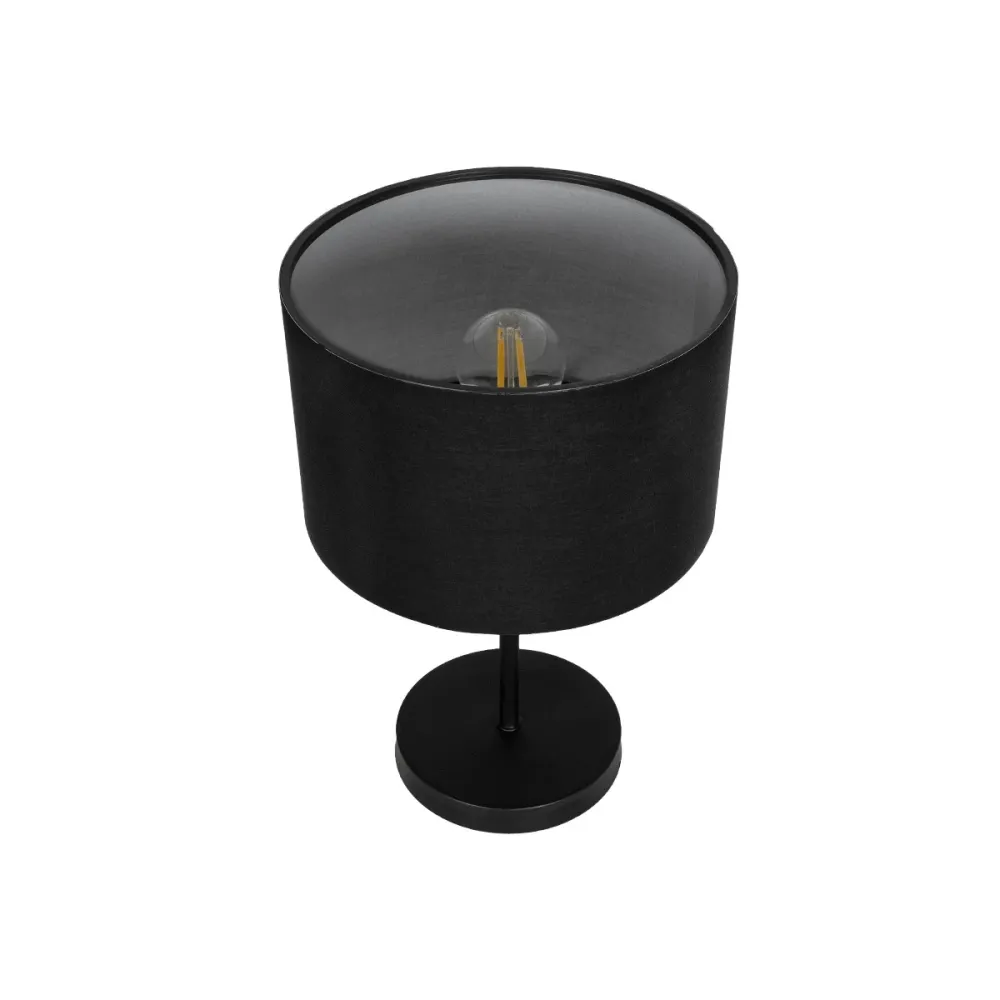 GLOBOSTAR® LARA 204-0196 Μοντέρνο Επιτραπέζιο Φωτιστικό Πορτατίφ με Ντουί 1 x E27 AC 220-240V IP20 - Μαύρο - Μ24 x Π24 x Υ36cm