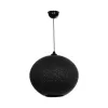 GLOBOSTAR® SOLEI 205-0004 Boho Κρεμαστό Φωτιστικό Οροφής με Ντουί 1 x E27 AC 220-240V IP20 - Μαύρο - M40 x Π40 x Υ36cm